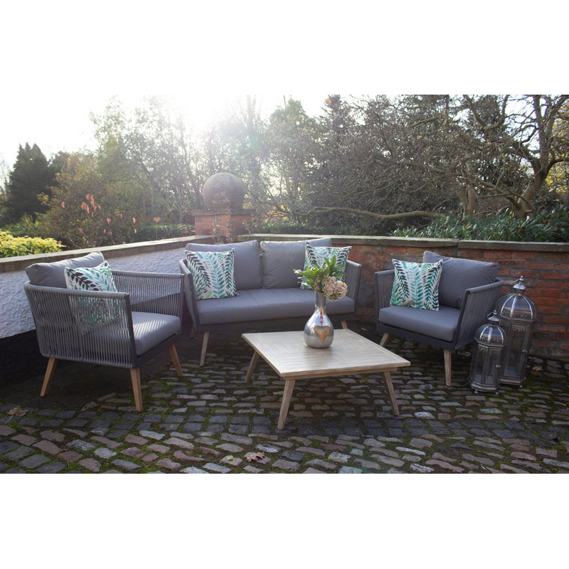 Royalcraft Milan Garden Patio Dining Set by Royalcraft - 4 Seats Grey Cushions