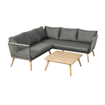 Royalcraft Milan Garden Corner Sofa by Royalcraft - 5 Seats Grey Cushions