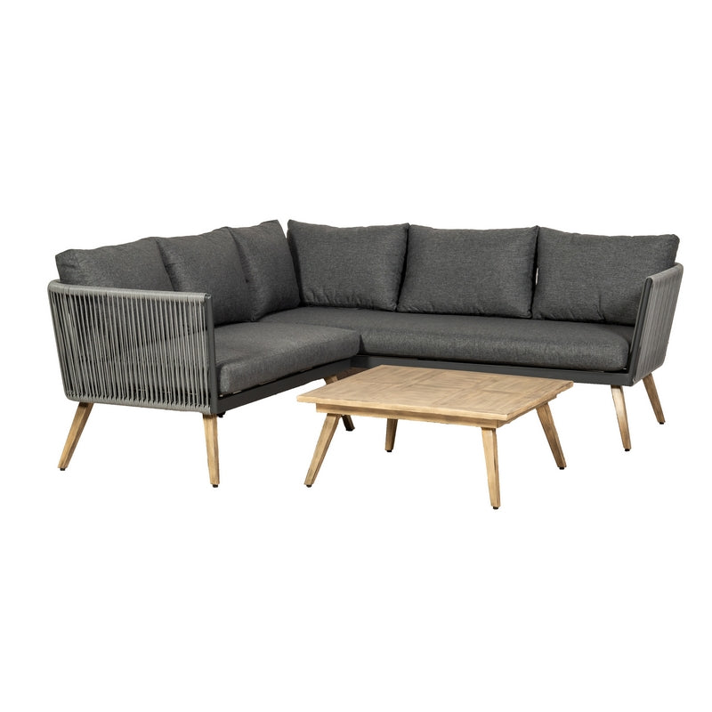 Royalcraft Milan Garden Corner Sofa by Royalcraft - 5 Seats Grey Cushions