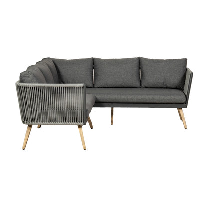 Royalcraft Milan Garden Corner Sofa by Royalcraft - 5 Seats Grey Cushions