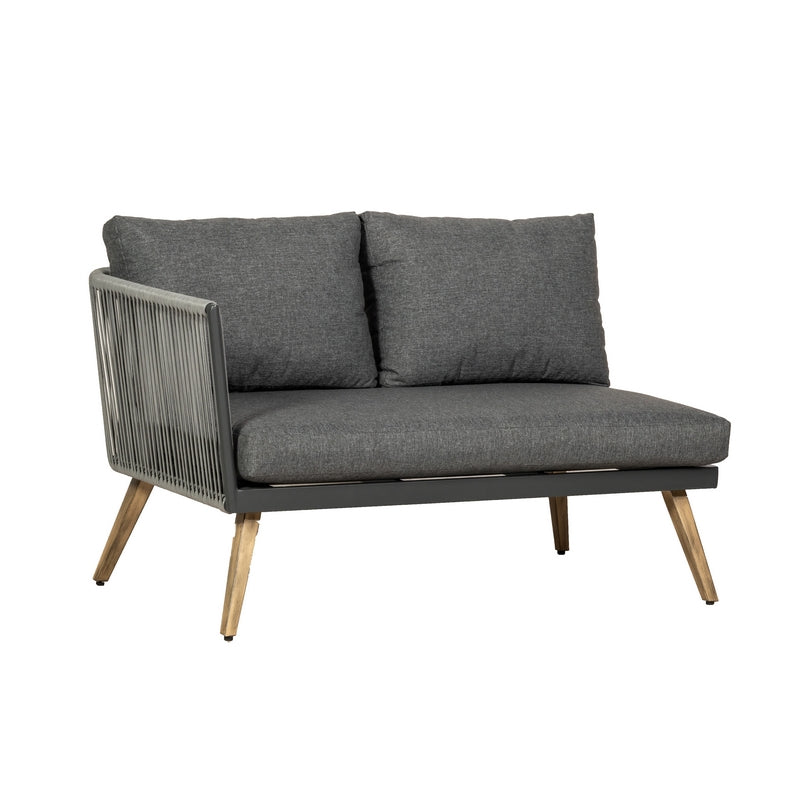 Royalcraft Milan Garden Corner Sofa by Royalcraft - 5 Seats Grey Cushions