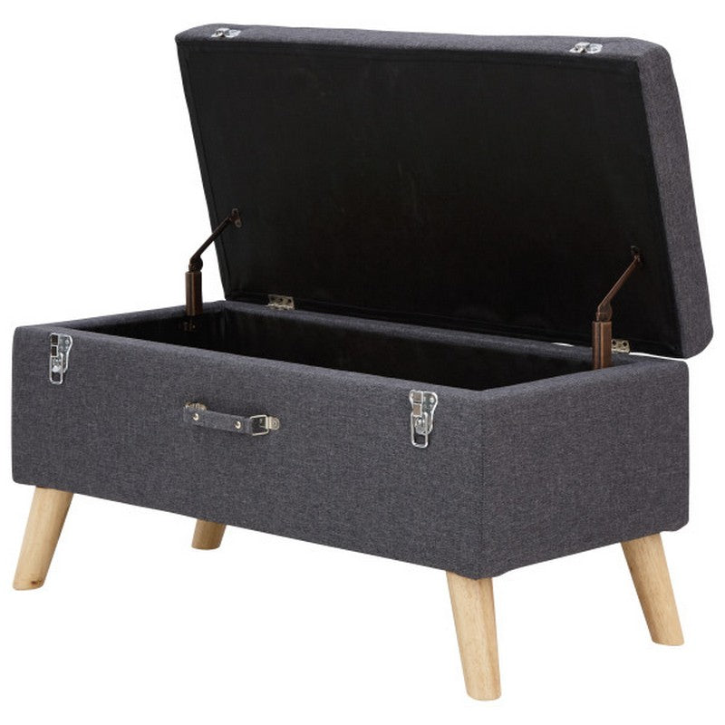 GFW Minstrel Ottoman Fabric Dark Grey 1 Door