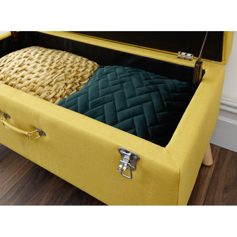 GFW Minstrel Ottoman Fabric Yellow 1 Door