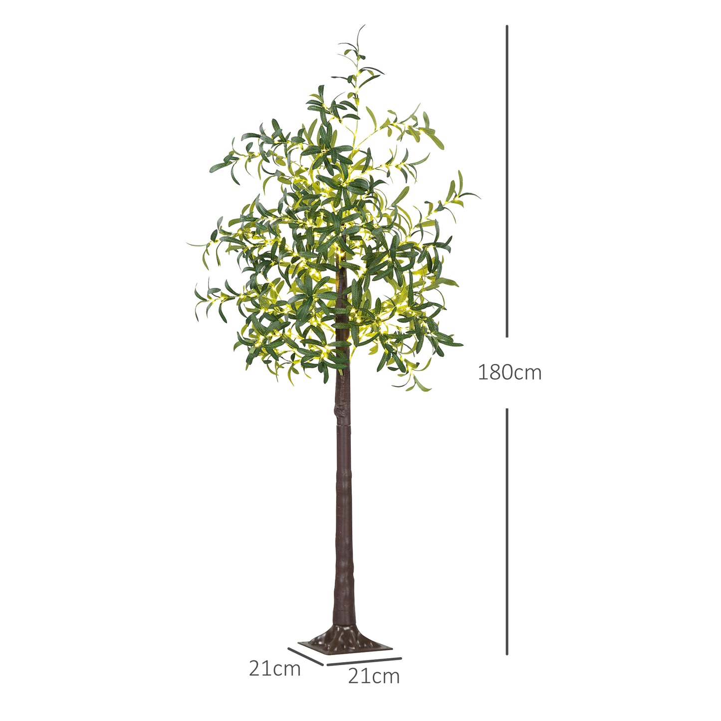 6ft Olive Tree Christmas Tree Artificial - with LED Lights Warm White 10 Tips