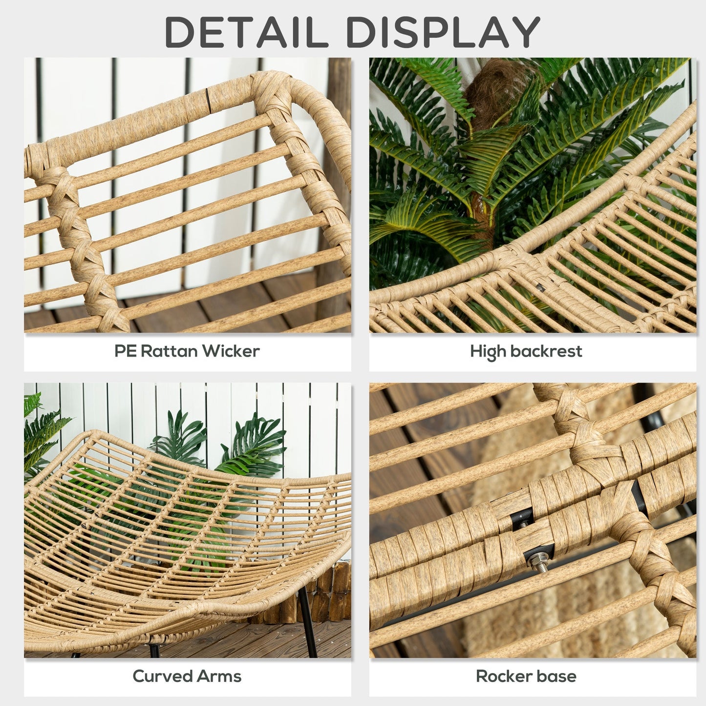 Outdoor PE Rattan Rocking Chair