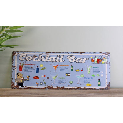 Scarthingwell Vintage Cocktail Bar Sign Metal Wall Mounted - 40cm