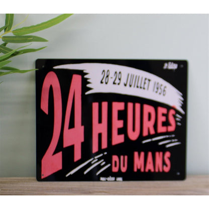 Scarthingwell Vintage 25 Heures Du Mans Sign Metal Wall Mounted - 25cm