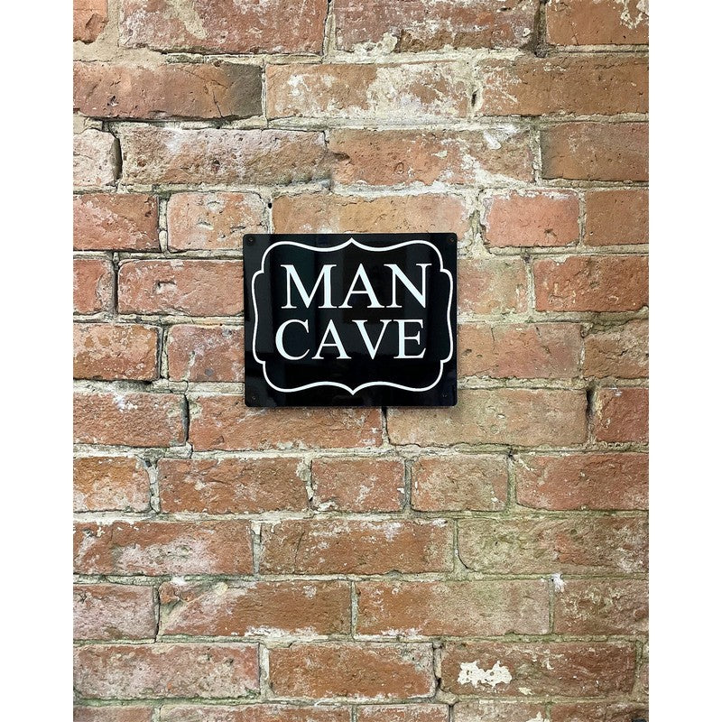 Scarthingwell Man Cave Sign Metal Black Wall Mounted - 25cm