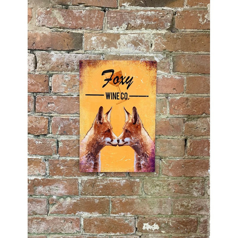 Scarthingwell Foxy Wine Co Brewery Sign Metal Wall Mounted - 41cm