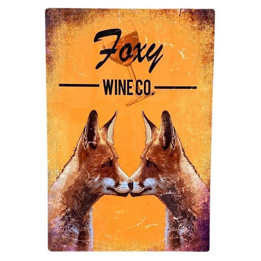 Scarthingwell Foxy Wine Co Brewery Sign Metal Wall Mounted - 41cm