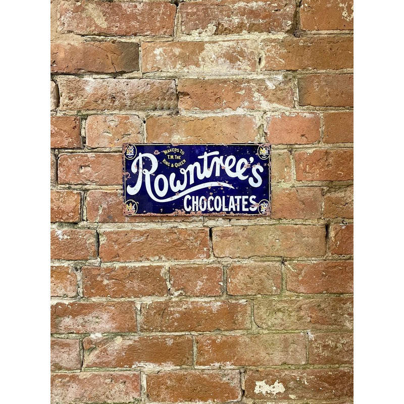 Scarthingwell Vintage Rowntrees Chocolate Sign Metal Wall Mounted - 30cm