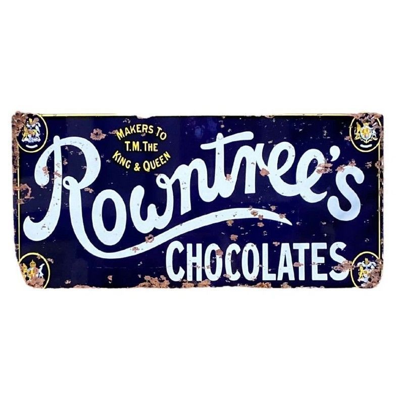 Scarthingwell Vintage Rowntrees Chocolate Sign Metal Wall Mounted - 30cm