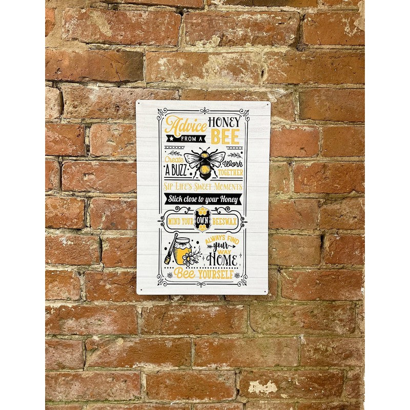 Scarthingwell Advice From A Honey Bee Sign Metal Wall Mounted - 41cm