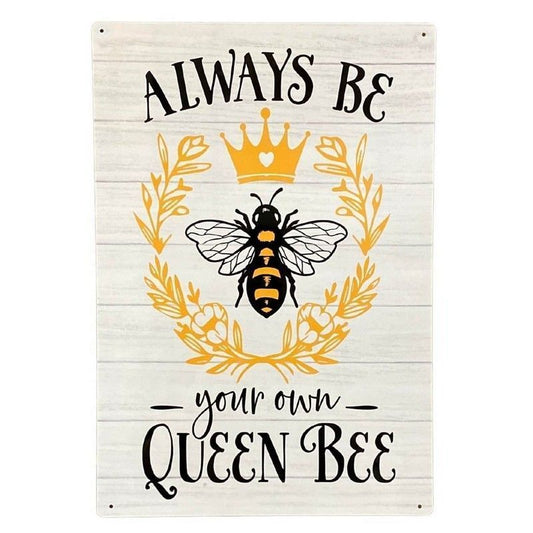 Scarthingwell Queen Bee Sign Metal Wall Mounted - 41cm