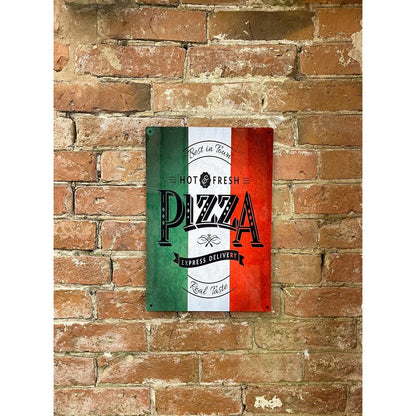 Scarthingwell Pizza Italy Sign Metal Wall Mounted - 41cm