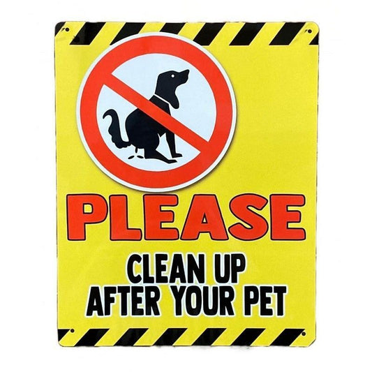 Scarthingwell Clean Up After Your Pet Sign Metal Wall Mounted - 25cm