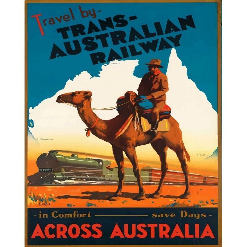 Scarthingwell Vintage Trans-Australian Railway Sign Metal Wall Mounted - 40cm