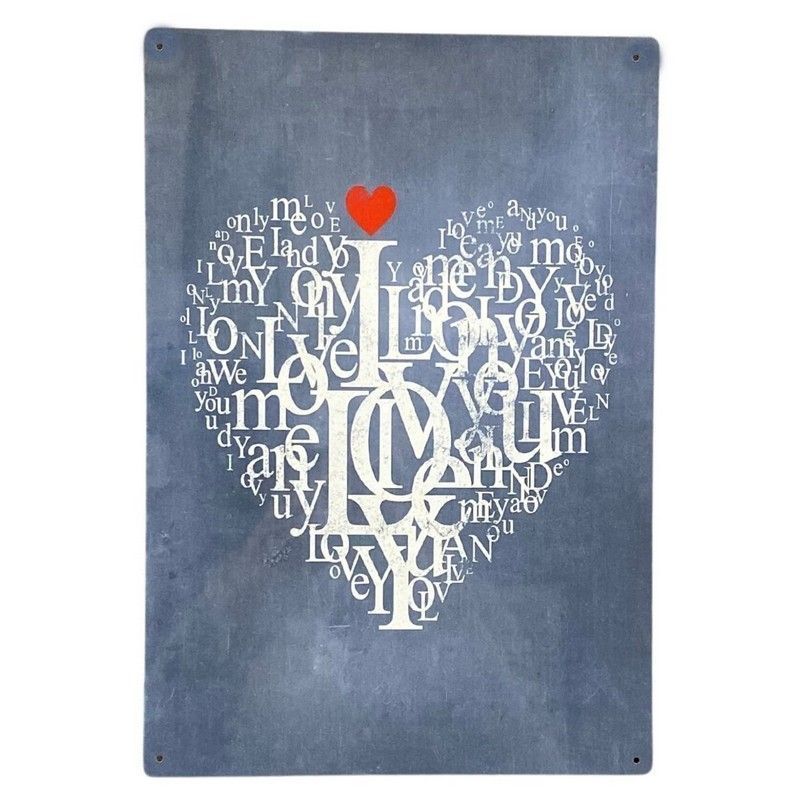 Scarthingwell Love Heart Sign Metal Wall Mounted - 41cm