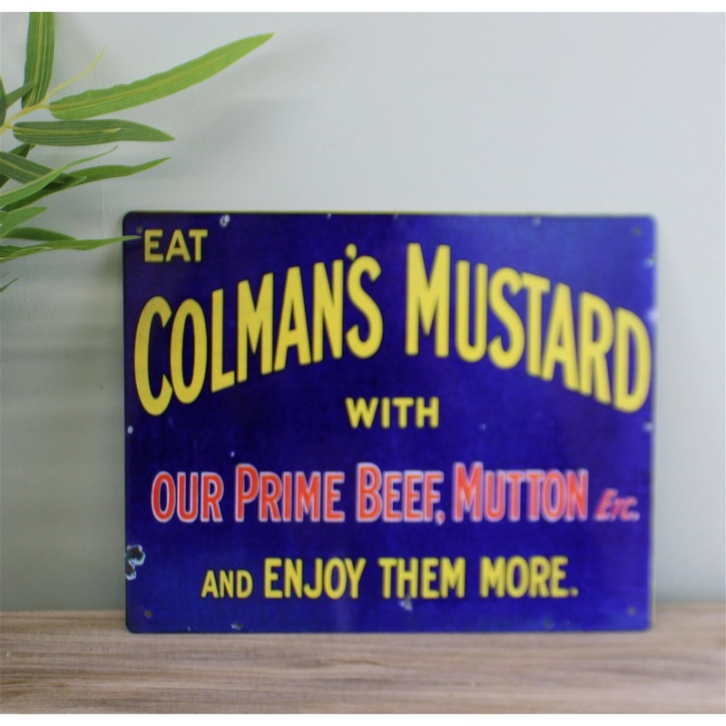 Scarthingwell Vintage Colman's Mustard Sign Metal Wall Mounted - 25cm