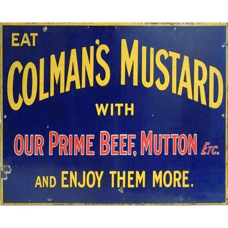 Scarthingwell Vintage Colman's Mustard Sign Metal Wall Mounted - 25cm