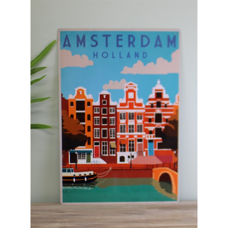 Scarthingwell Vintage Amsterdam Sign Metal Wall Mounted - 40cm