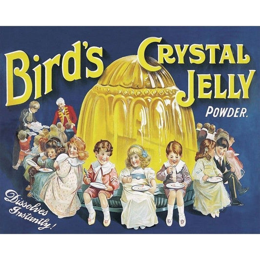 Scarthingwell Vintage Bird's Crystal Jelly Sign Metal Wall Mounted - 42cm