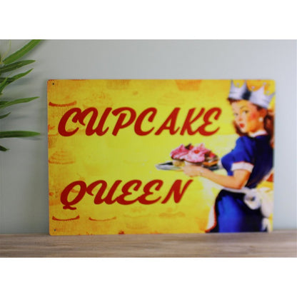 Scarthingwell Vintage Cupcake Queen Sign Metal Wall Mounted - 42cm