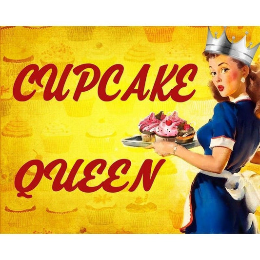 Scarthingwell Vintage Cupcake Queen Sign Metal Wall Mounted - 42cm