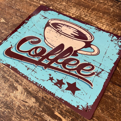 Scarthingwell Vintage Coffee Sign Metal Wall Mounted - 27cm