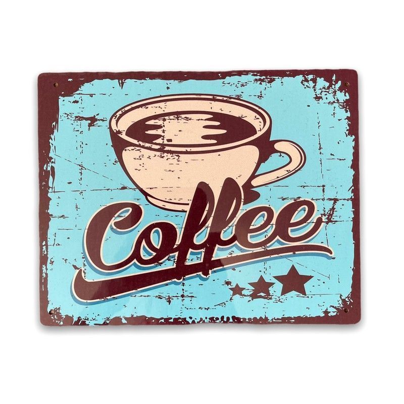 Scarthingwell Vintage Coffee Sign Metal Wall Mounted - 27cm