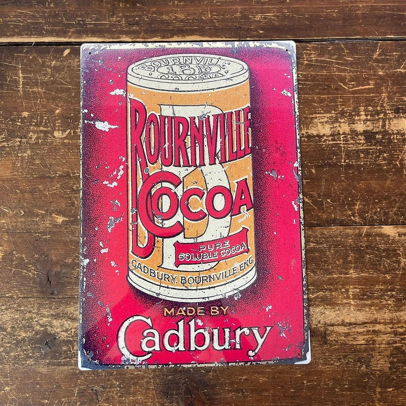 Scarthingwell Vintage Cadbury Bournville Sign Metal Wall Mounted - 42cm