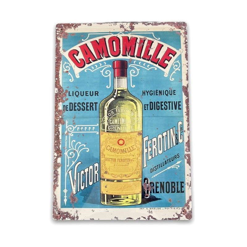 Scarthingwell Vintage Camomille Liqueur Sign Metal Wall Mounted - 42cm