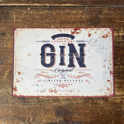 Scarthingwell Vintage London Dry Gin Sign Metal Wall Mounted - 42cm