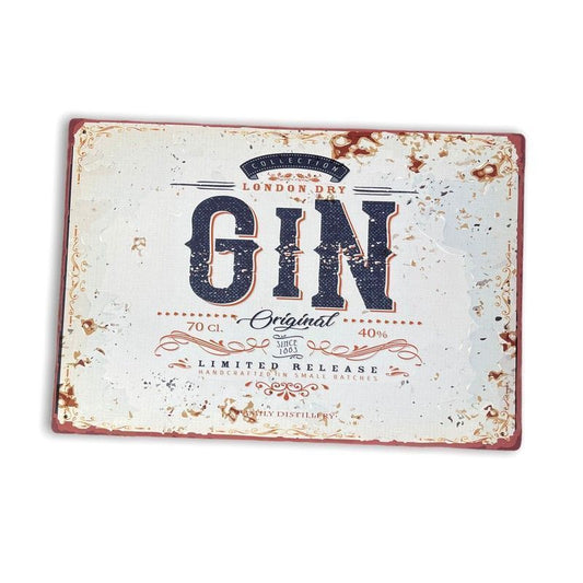 Scarthingwell Vintage London Dry Gin Sign Metal Wall Mounted - 42cm