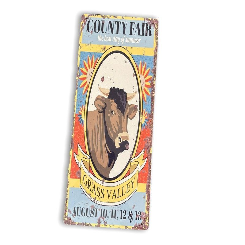 Scarthingwell Vintage County Fair Sign Metal Wall Mounted - 42cm