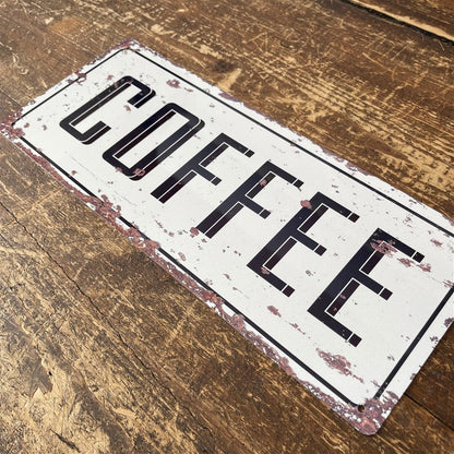 Scarthingwell Vintage Coffee Sign Metal Wall Mounted - 32cm