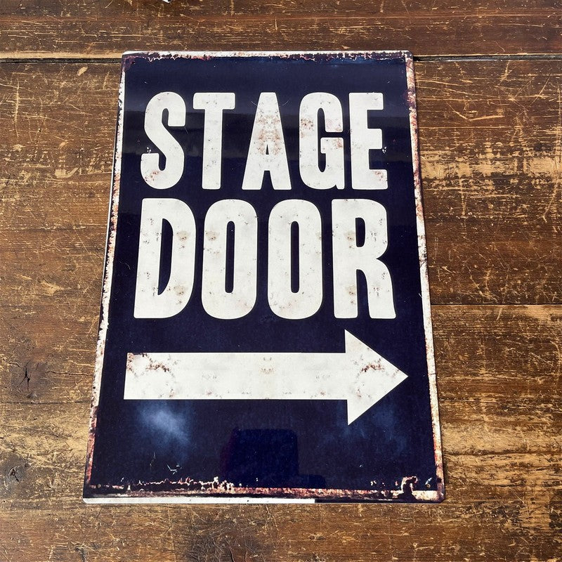 Scarthingwell Vintage Stage Door Sign Metal Wall Mounted - 42cm