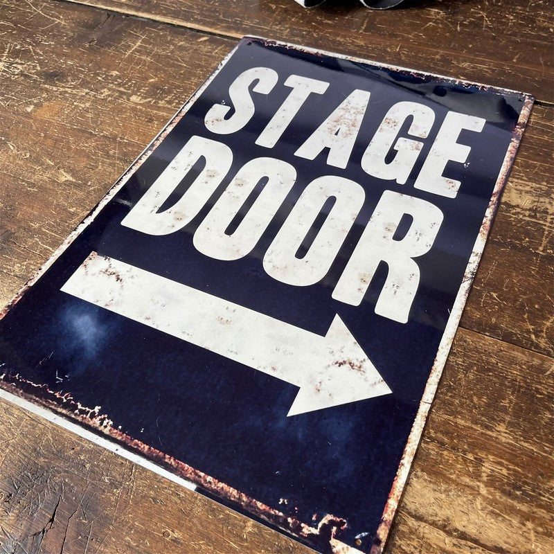 Scarthingwell Vintage Stage Door Sign Metal Wall Mounted - 42cm