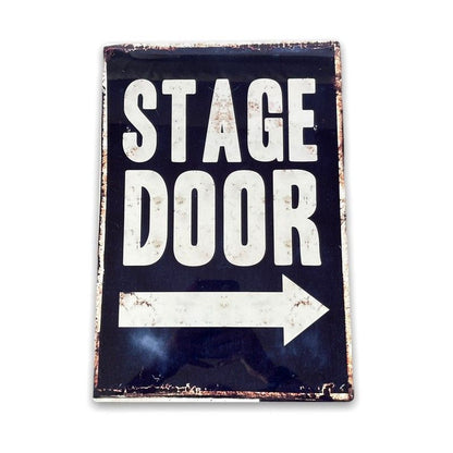 Scarthingwell Vintage Stage Door Sign Metal Wall Mounted - 42cm