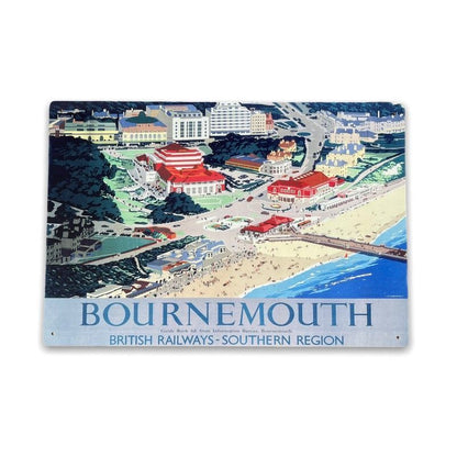 Scarthingwell Vintage British Railways Bournemouth Sign Metal Wall Mounted - 42cm