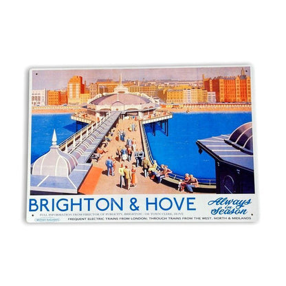 Scarthingwell Vintage Brighton Sign Metal Wall Mounted - 42cm