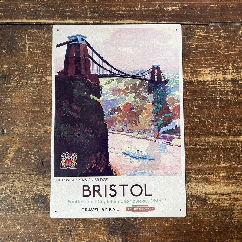 Scarthingwell Vintage British Railways Bristol Sign Metal Wall Mounted - 42cm