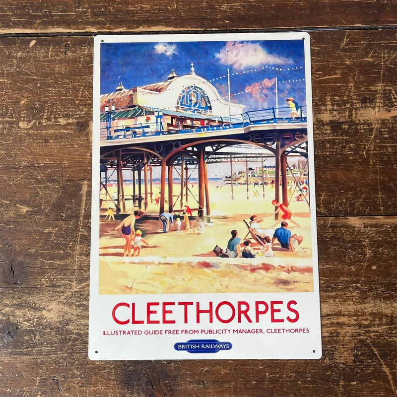 Scarthingwell Vintage British Railways Cleethorpes Sign Metal Wall Mounted - 42cm