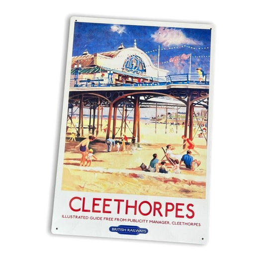 Scarthingwell Vintage British Railways Cleethorpes Sign Metal Wall Mounted - 42cm