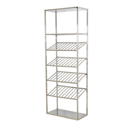 Anglian Furniture Merrion Tall Wine Rack Stainless Steel Silver 6 Shelves