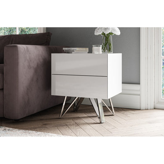 Anglian Furniture Weston Side Table White 2 Drawers