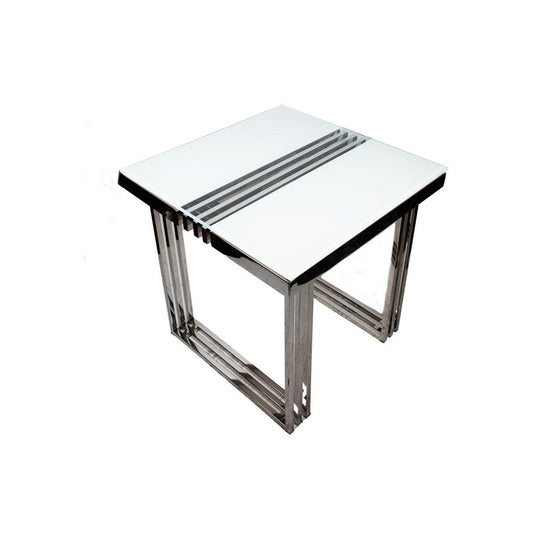 Anglian Furniture Merrion Side Table Stanless Steel Mirrored 1 Shelf