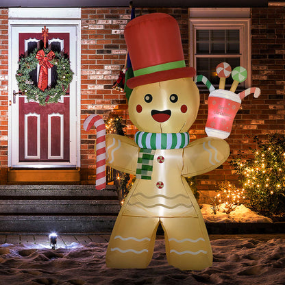 Gingerbread Man Inflatable Christmas Decoration - 235cm