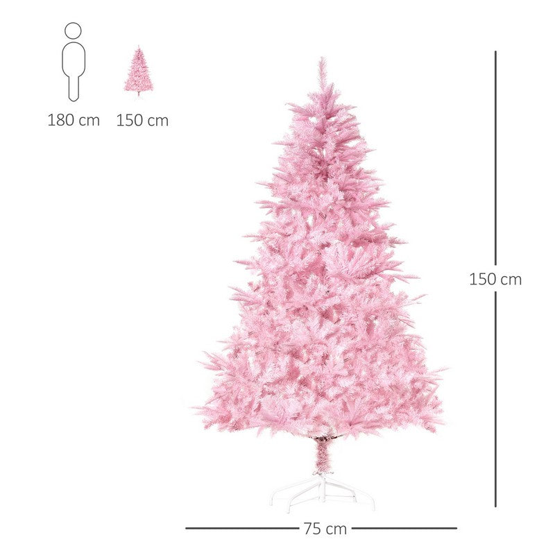 Homcom 5ft Christmas Tree Artificial - Pink 576 Tips