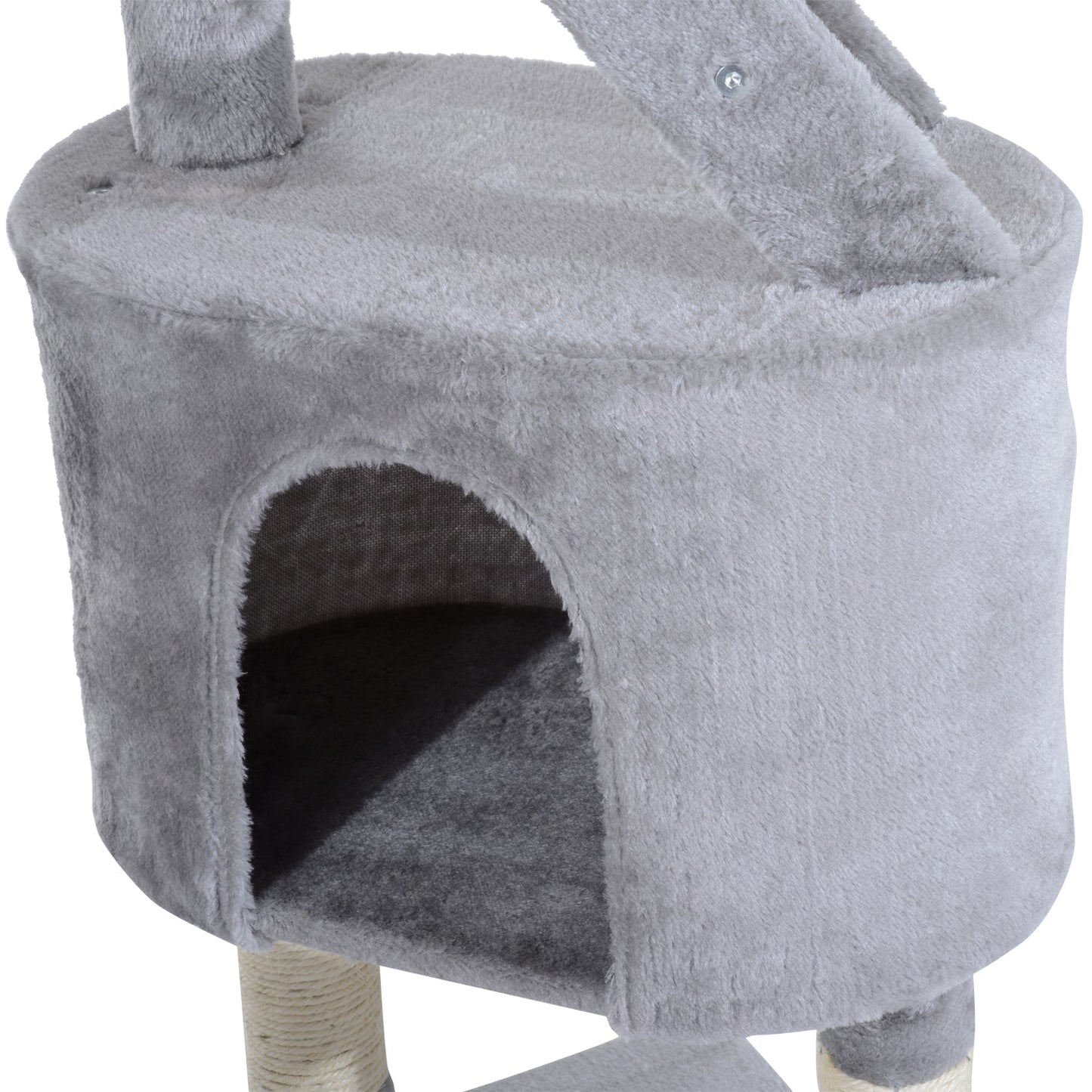 PawHut Cat Tree Kitten Scratching Post Activity Center Play House Pet Furniture 125cm Grey